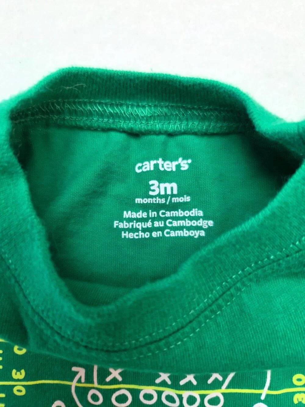 Carter's Touchdown Football Graphic Long Sleeve T-Shirt Green Size Boys 3 Months